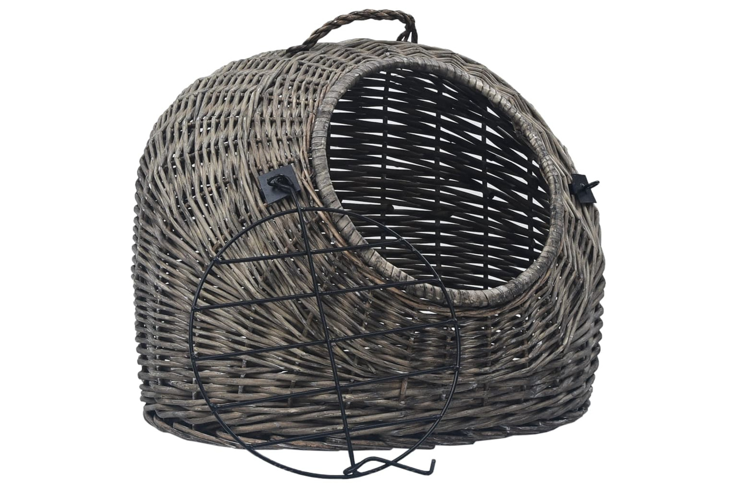 vidaXL 170904 Cat Transporter Grey 45x35x35cm Natural Willow