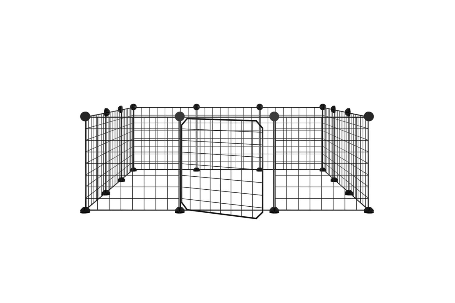 vidaXL 171623 12-panel Pet Cage With Door Black 35x35cm Steel