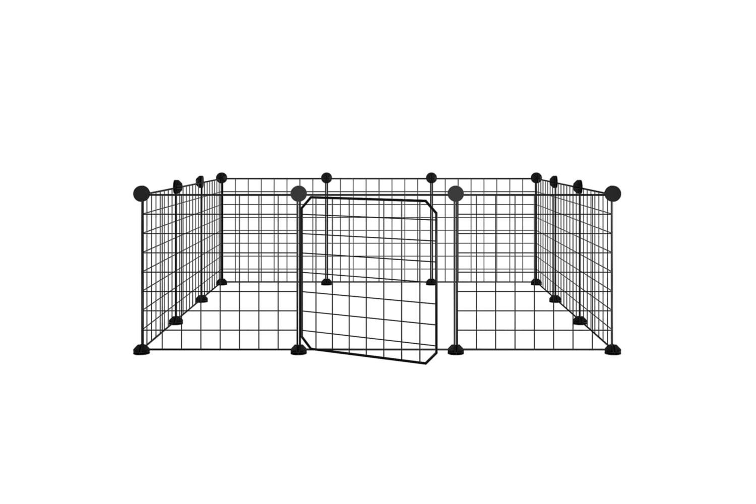 Vidaxl 171623 12-panel Pet Cage With Door Black 35x35 Cm Steel