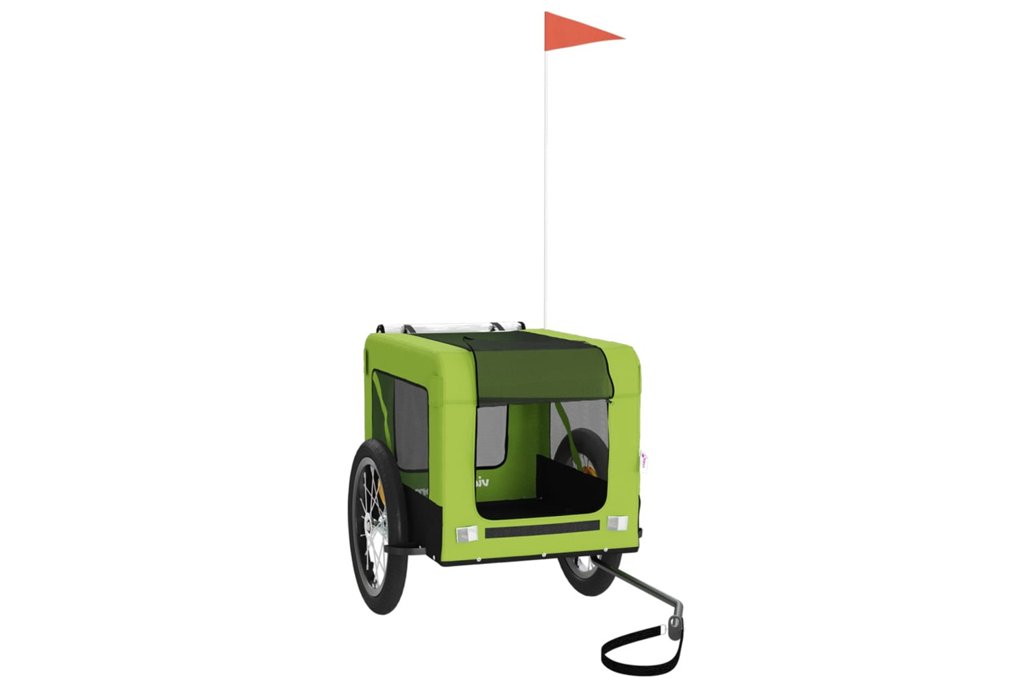 vidaXL 93920 Pet Bike Trailer Green And Black Oxford Fabric And Iron