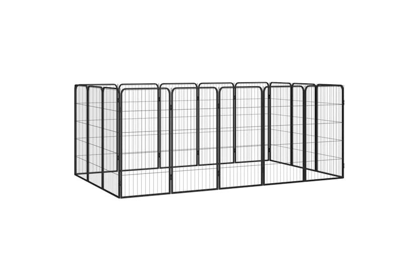 Vidaxl 3115960 16-panel Dog Playpen Black 50x100 Cm Powder-coated Steel