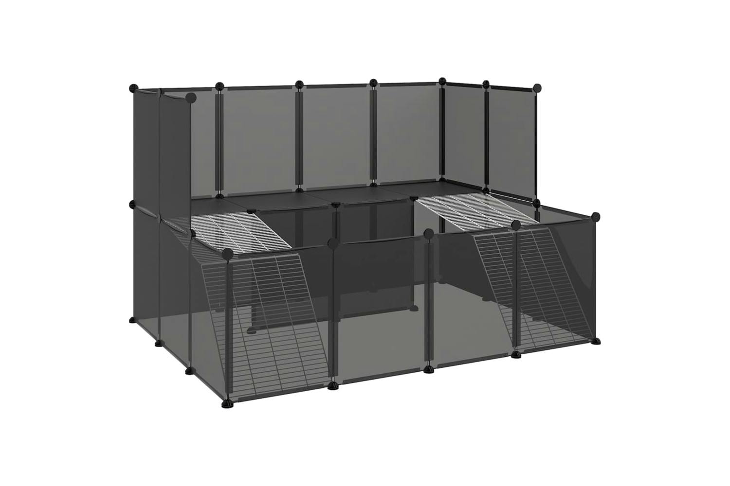 Vidaxl 340569 Small Animal Cage Black 143x107x93 Cm Pp And Steel