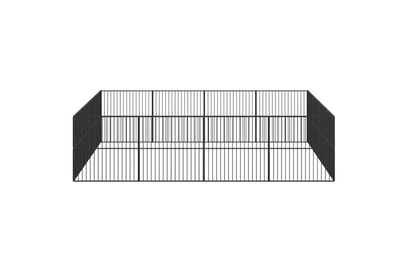 Vidaxl 3209555 Dog Playpen 16 Panels Black Galvanised Steel