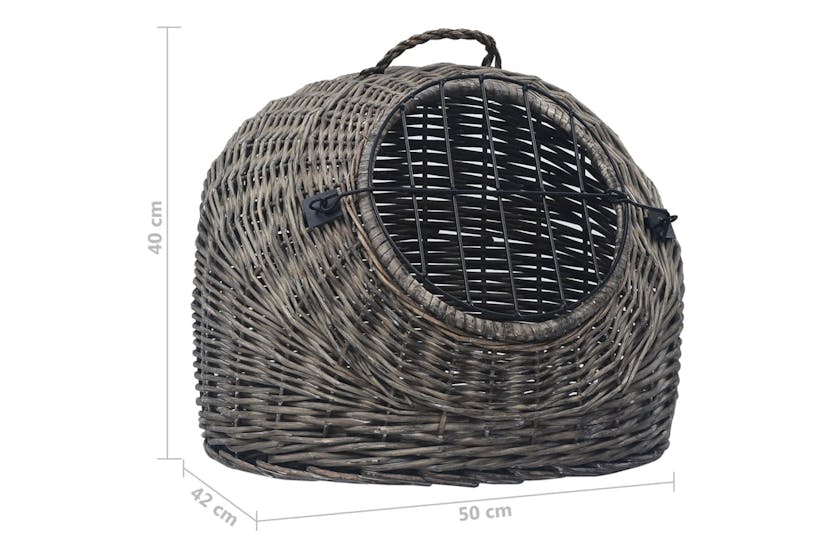 Vidaxl 170905 Cat Transporter Grey 50x42x40 Cm Natural Willow