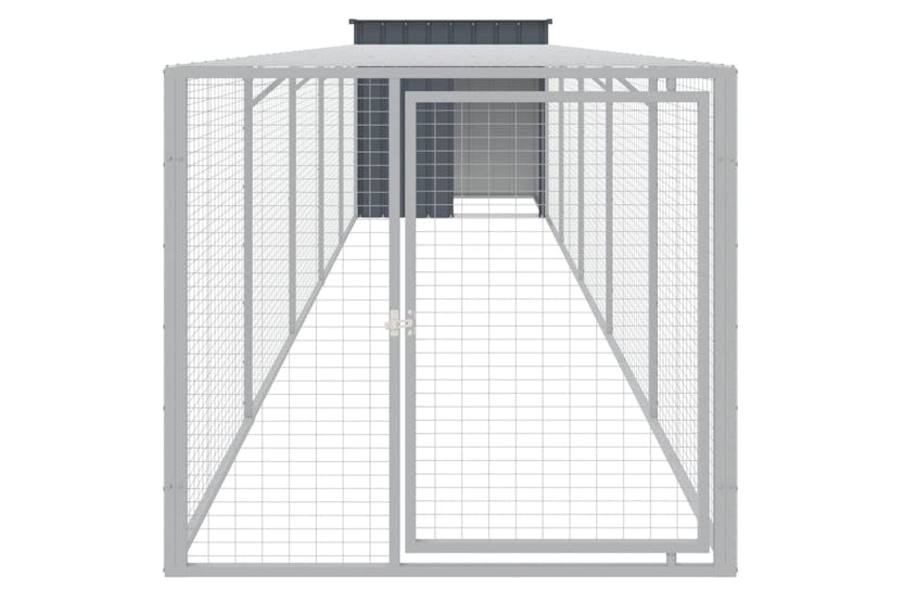 Vidaxl 3189090 Chicken Cage With Run Anthracite 110x609x110 Cm Galvanised Steel