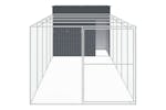 Vidaxl 3189121 Dog House With Run Anthracite 214x661x181 Cm Galvanised Steel