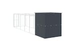 Vidaxl 3189100 Dog House With Run Anthracite 165x659x181 Cm Galvanised Steel