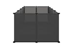 Vidaxl 340571 Small Animal Cage Black 144x74x46.5 Cm Pp And Steel