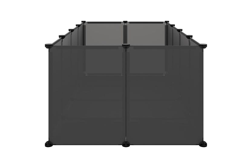 Vidaxl 340571 Small Animal Cage Black 144x74x46.5 Cm Pp And Steel