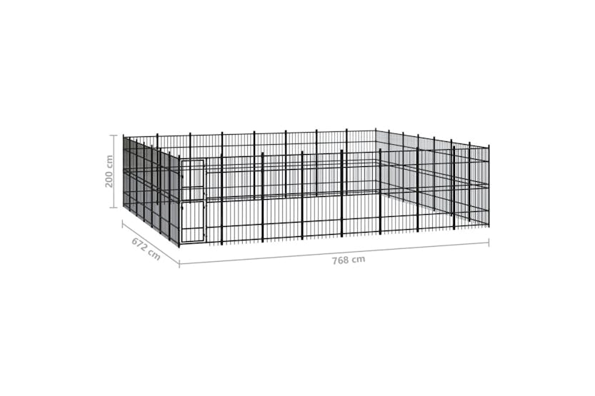 Vidaxl 3098001 Outdoor Dog Kennel Steel 51.61 M2