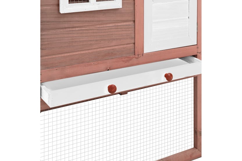 Vidaxl 170866 Chicken Coop With Nest Box Mocha And White Solid Fir Wood