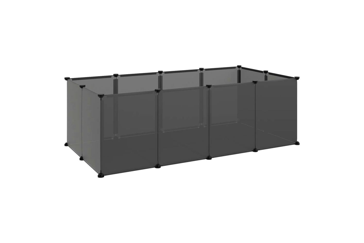 Vidaxl 340571 Small Animal Cage Black 144x74x46.5 Cm Pp And Steel