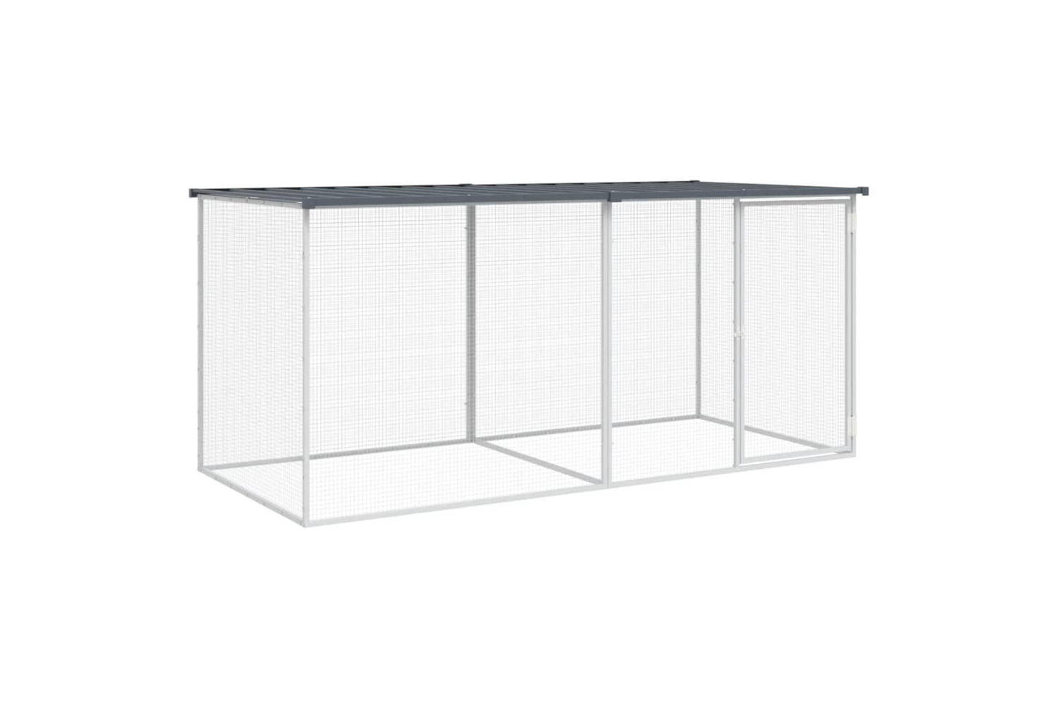 vidaXL 3189049 Chicken Cage With Roof Anthracite 203x98x90cm Galvanised Steel