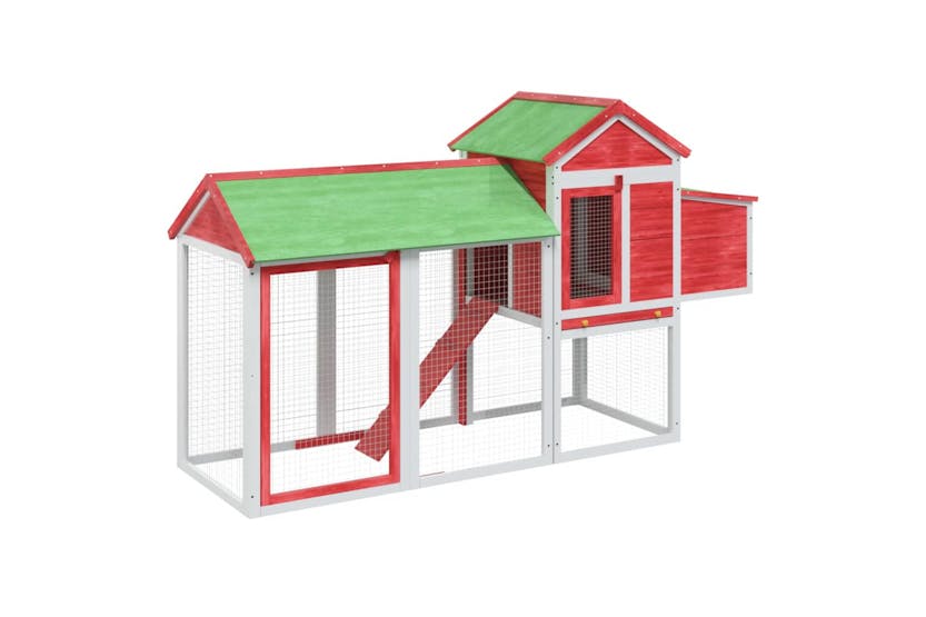 Vidaxl 172235 Chicken Coop Red 193x65x117 Cm Solid Wood Pine