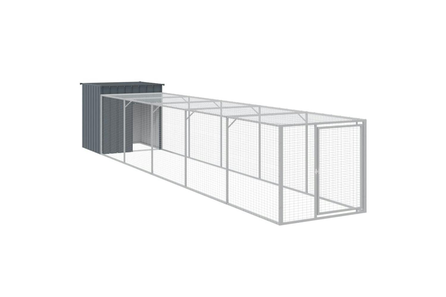 Vidaxl 3189090 Chicken Cage With Run Anthracite 110x609x110 Cm Galvanised Steel