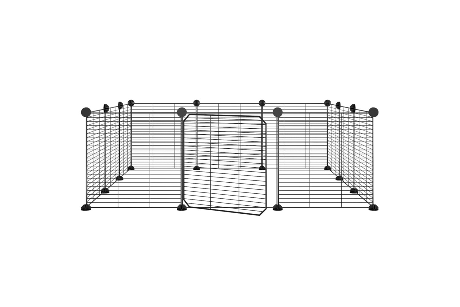 vidaXL 171626 12-panel Pet Cage With Door Black 35x35cm Steel