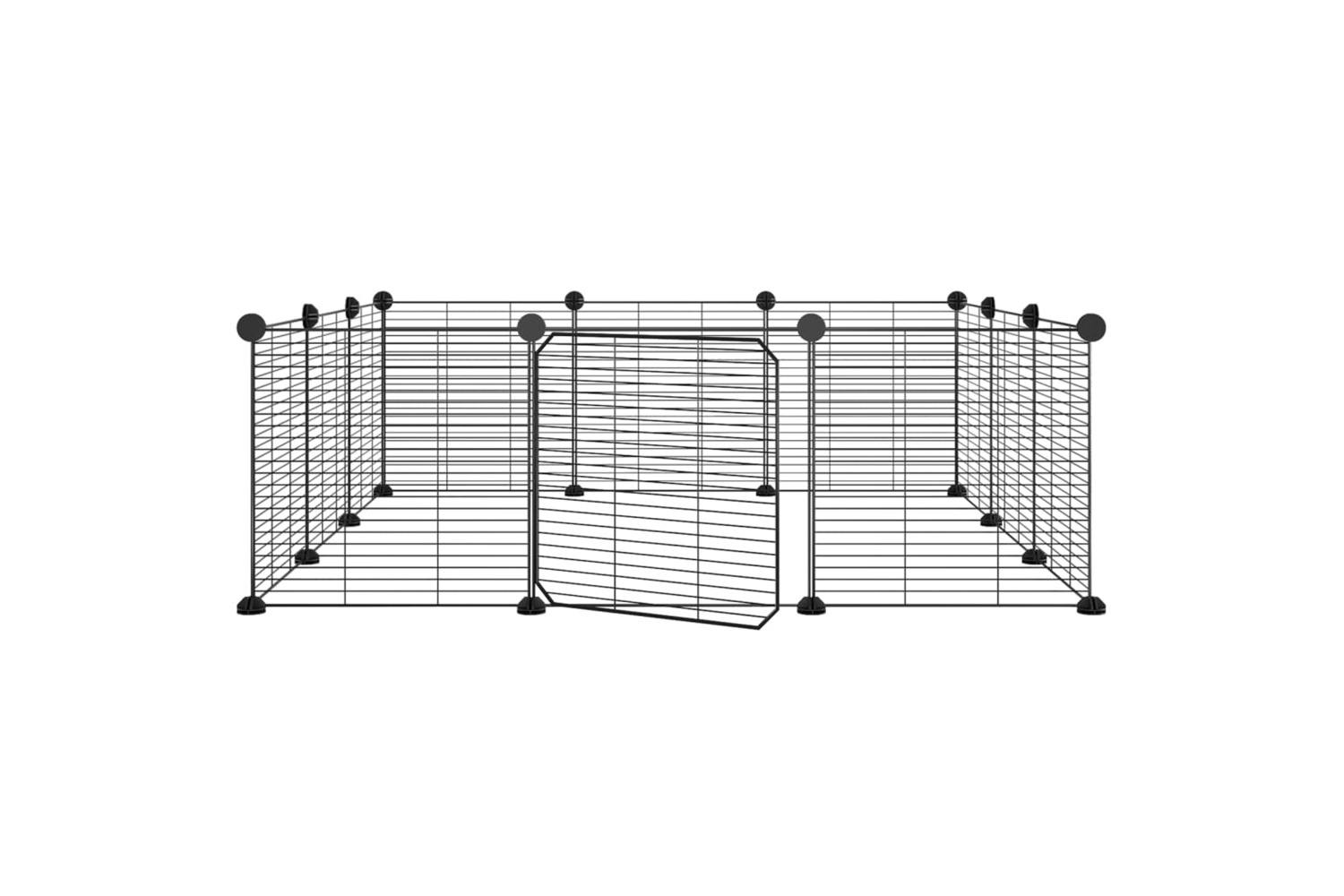 Vidaxl 171626 12-panel Pet Cage With Door Black 35x35 Cm Steel
