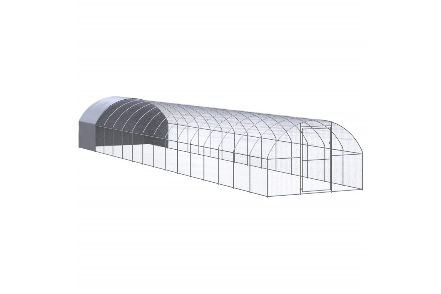 vidaXL 3095478 Outdoor Chicken Coop 3x16x2 M Galvanised Steel