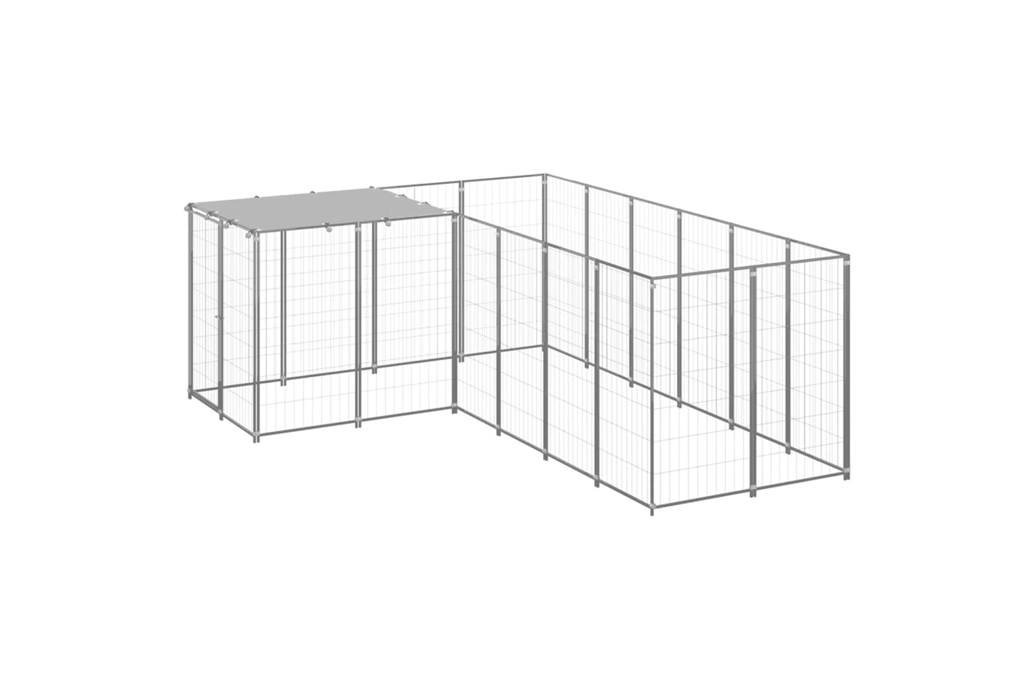 vidaXL 3082218 Dog Kennel Silver 4.84 M2 Steel