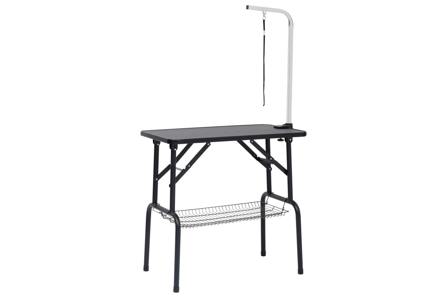 vidaXL 171067 Adjustable Dog Grooming Table With 1 Loop And Basket