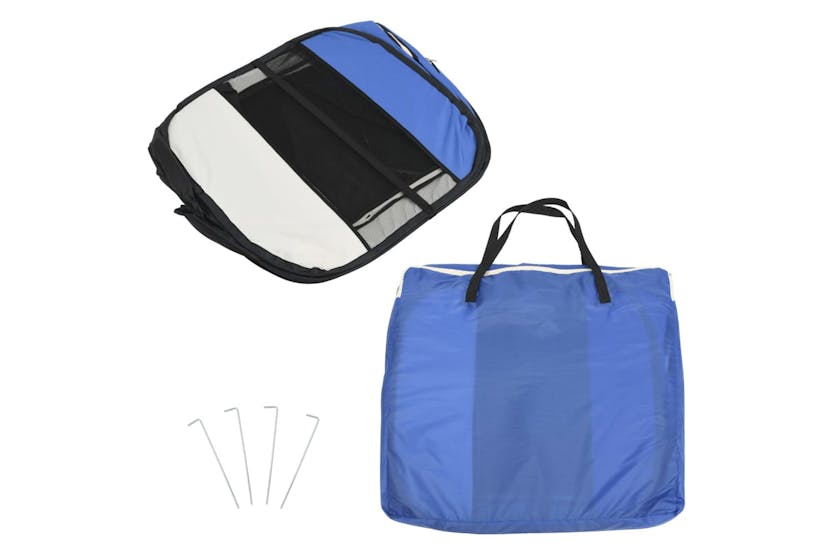Vidaxl 171014 Foldable Dog Playpen With Carrying Bag Blue 110x110x58 Cm