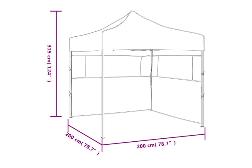 Vidaxl Professional Folding Party Tent With 2 Sidewalls 2x2 M Steel Cream