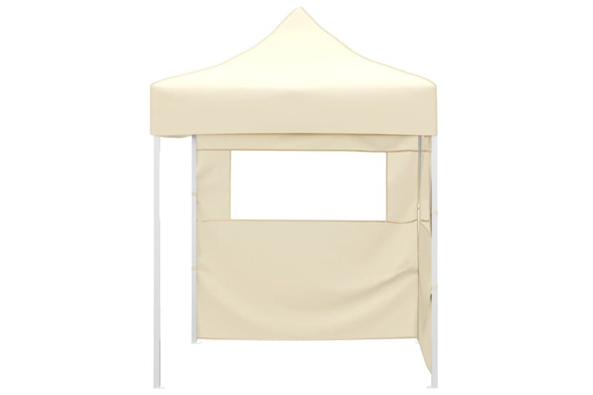 Vidaxl Professional Folding Party Tent With 2 Sidewalls 2x2 M Steel Cream