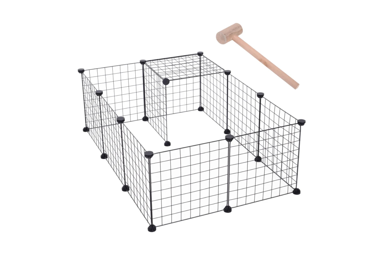 PawHut Modular Metal Wire Pet Playpen | Black