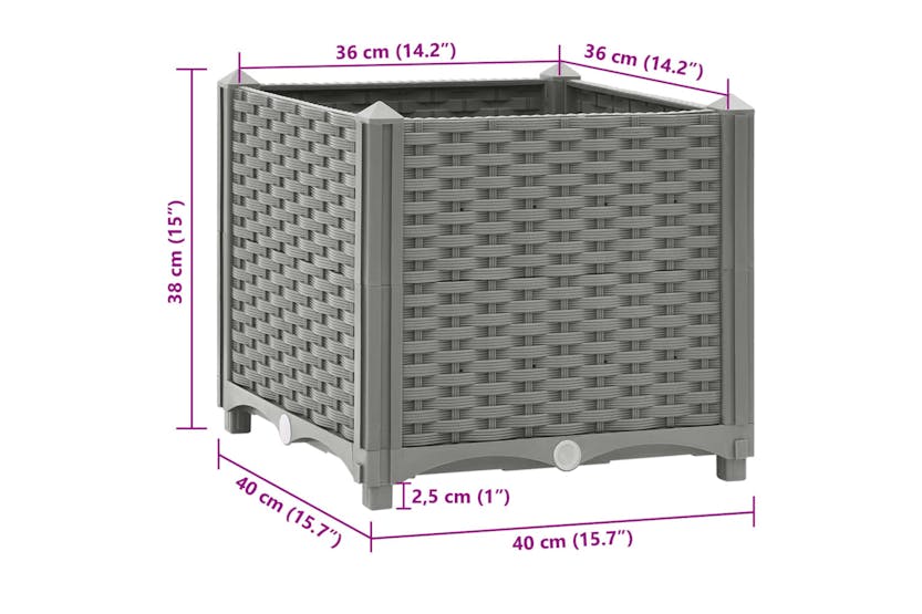 Vidaxl Raised Bed 40x40x38 Cm Polypropylene