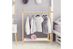 Storage Solutions Children's Clothing Rack With 1 Tier Pinewood