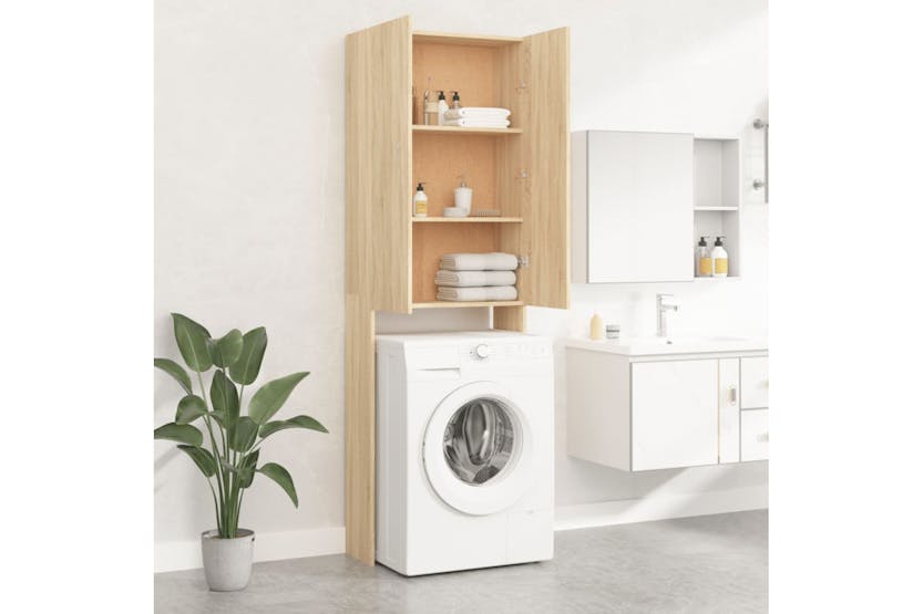 Vidaxl Washing Machine Cabinet Sonoma Oak 64x25.5x190 Cm