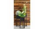 H&s Collection Flower Pot On Stand Metal Black 60 Cm