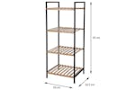 Bathroom Solutions Storage Rack With 4 Shelves Bamboo And Steel