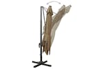 Vidaxl Cantilever Umbrella With Pole And Led Lights Taupe 300 Cm