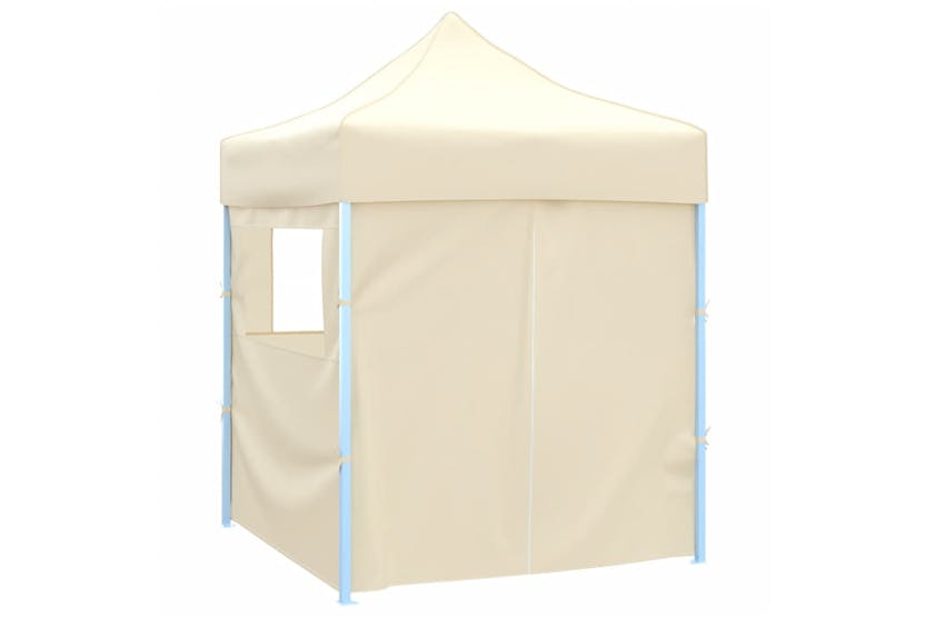 Vidaxl Professional Folding Party Tent With 4 Sidewalls 2x2 M Steel Cream