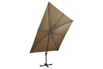 Vidaxl Cantilever Umbrella With Pole And Led Lights Taupe 300 Cm