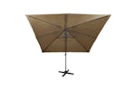 Vidaxl Cantilever Umbrella With Pole And Led Lights Taupe 300 Cm