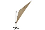 Vidaxl Cantilever Umbrella With Pole And Led Lights Taupe 300 Cm