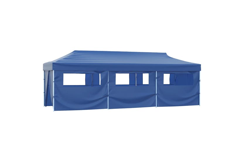 Vidaxl Folding Pop-up Party Tent With 8 Sidewalls 3x9 M Blue