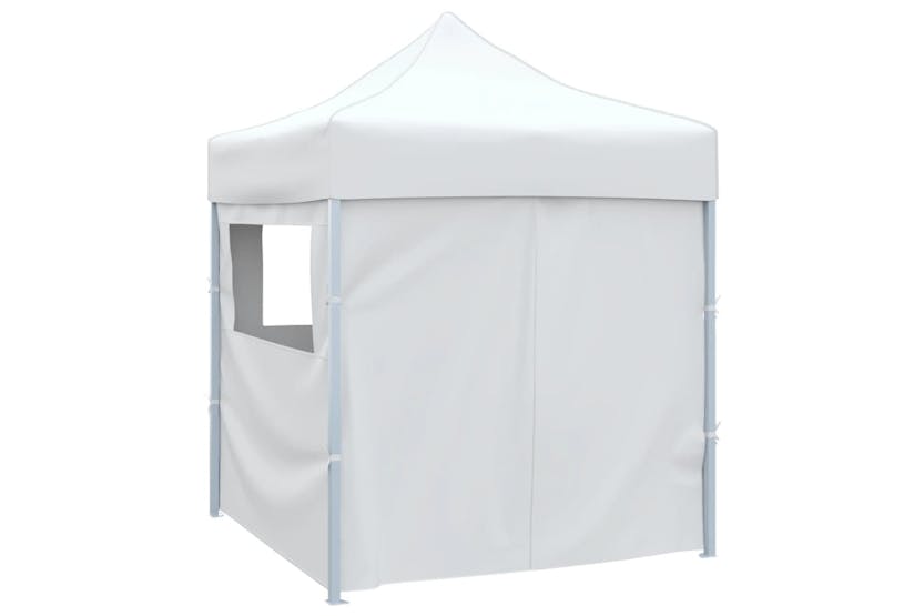 Vidaxl Professional Folding Party Tent With 4 Sidewalls 2x2 M Steel White