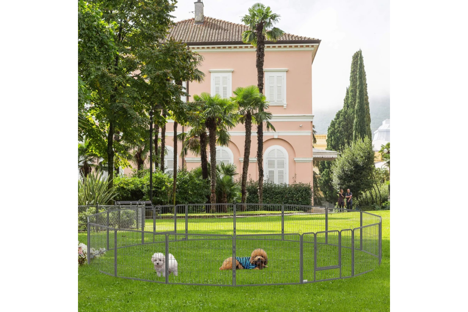 PawHut 16 Panels Heavy Duty Puppy Playpen | Grey