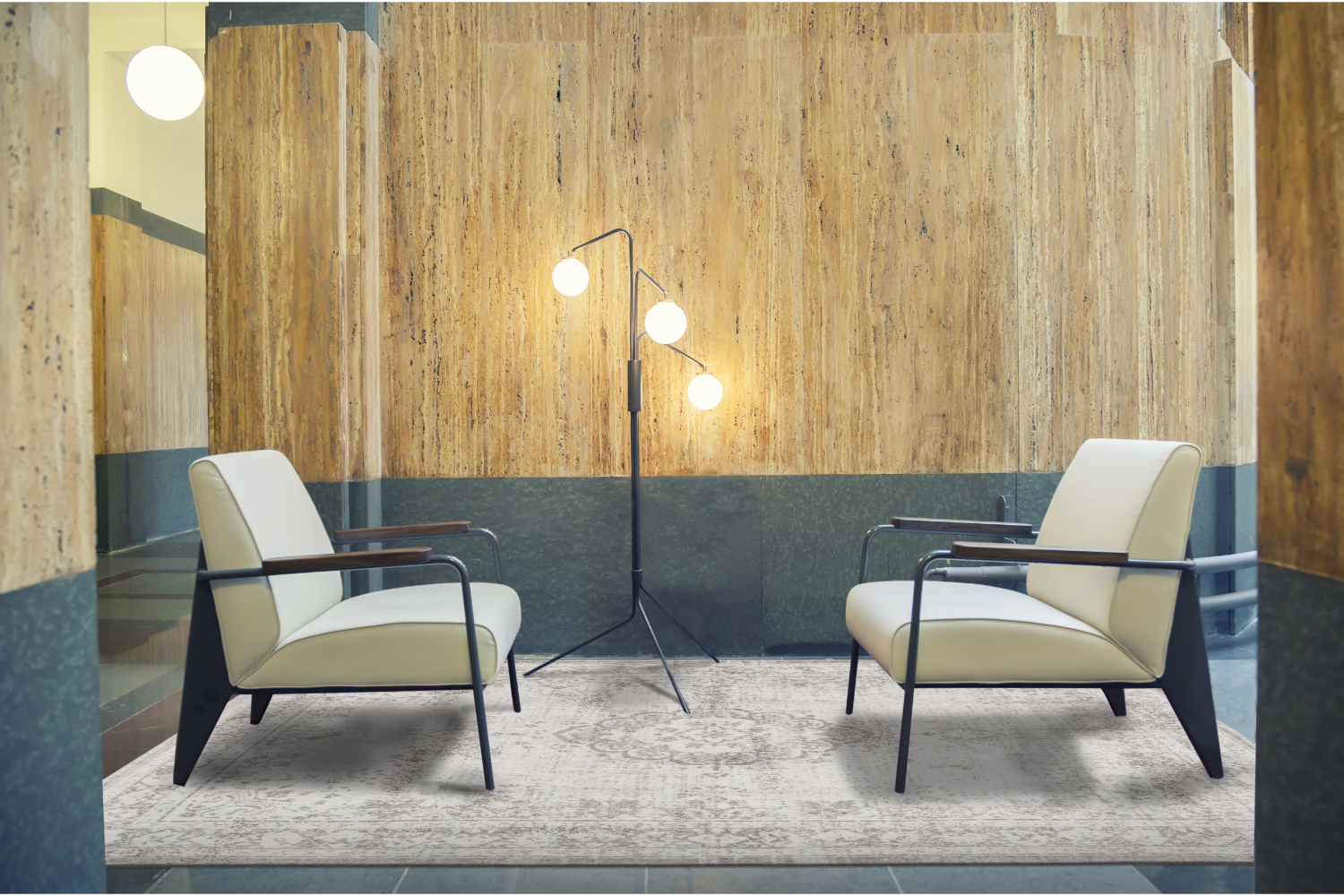 Louis De Poortere | Medallion Salt & Pepper | Indoor Eco Rug | Grey | 170 x 240 cm