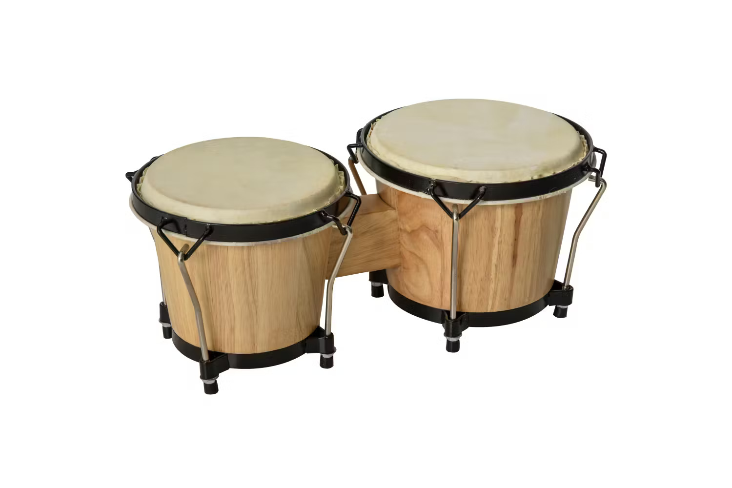 Homcom Wooden Bongo Drum Set with Carry Bag | Brown