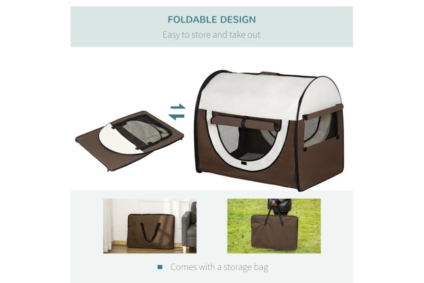 PawHut Dog Travel Crate | Brown