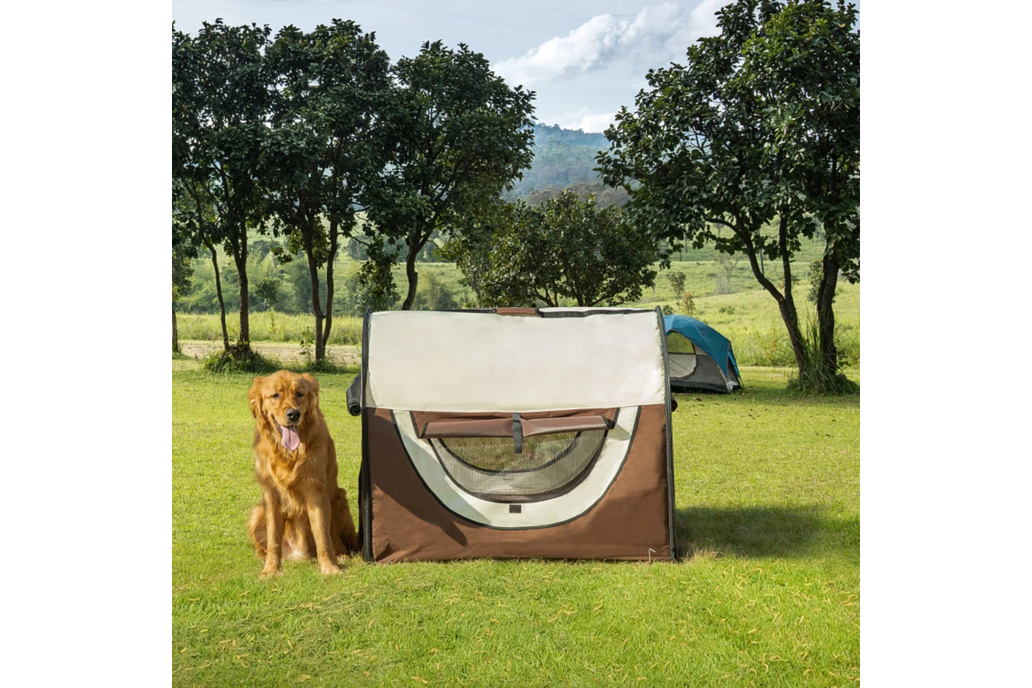 PawHut Dog Travel Crate | Brown