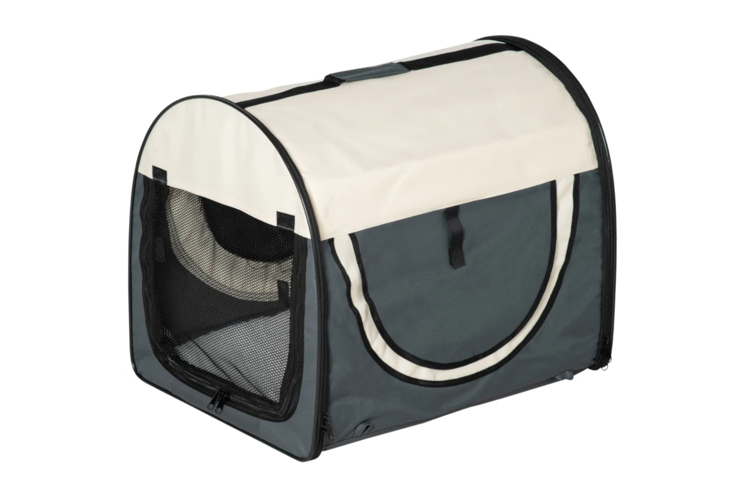 PawHut Small Dog Crate Dog Carrier Folding Bag | Grey