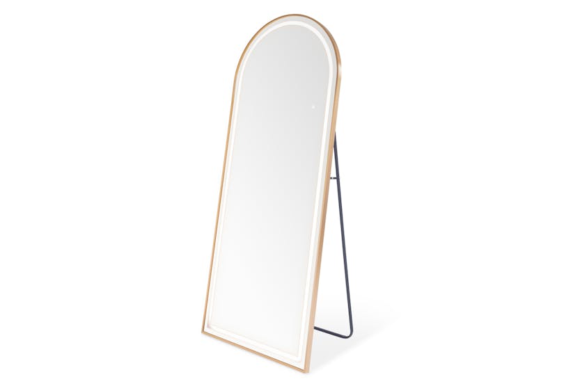 Modena LED Cheval Arched Mirror | Gold | 170 x 70 cm