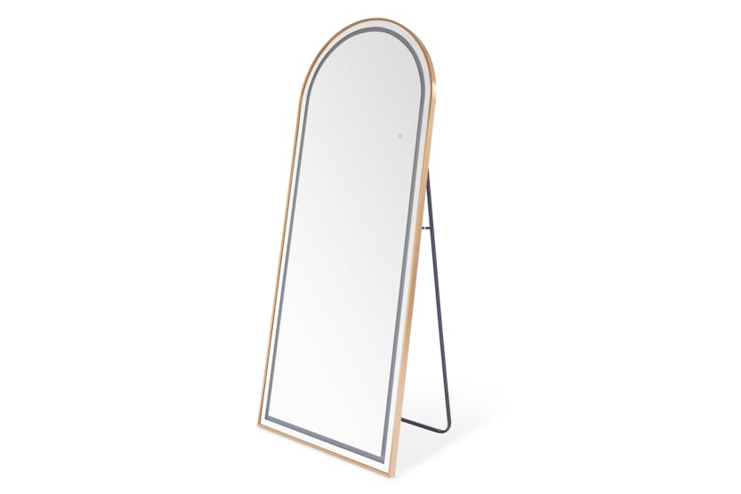 Modena LED Cheval Arched Mirror | Gold | 170 x 70 cm