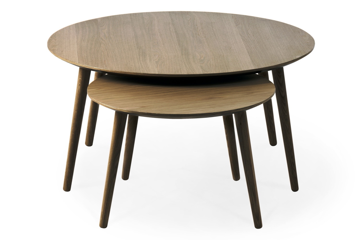 Adda Round Nest of Tables | Smoked Oak