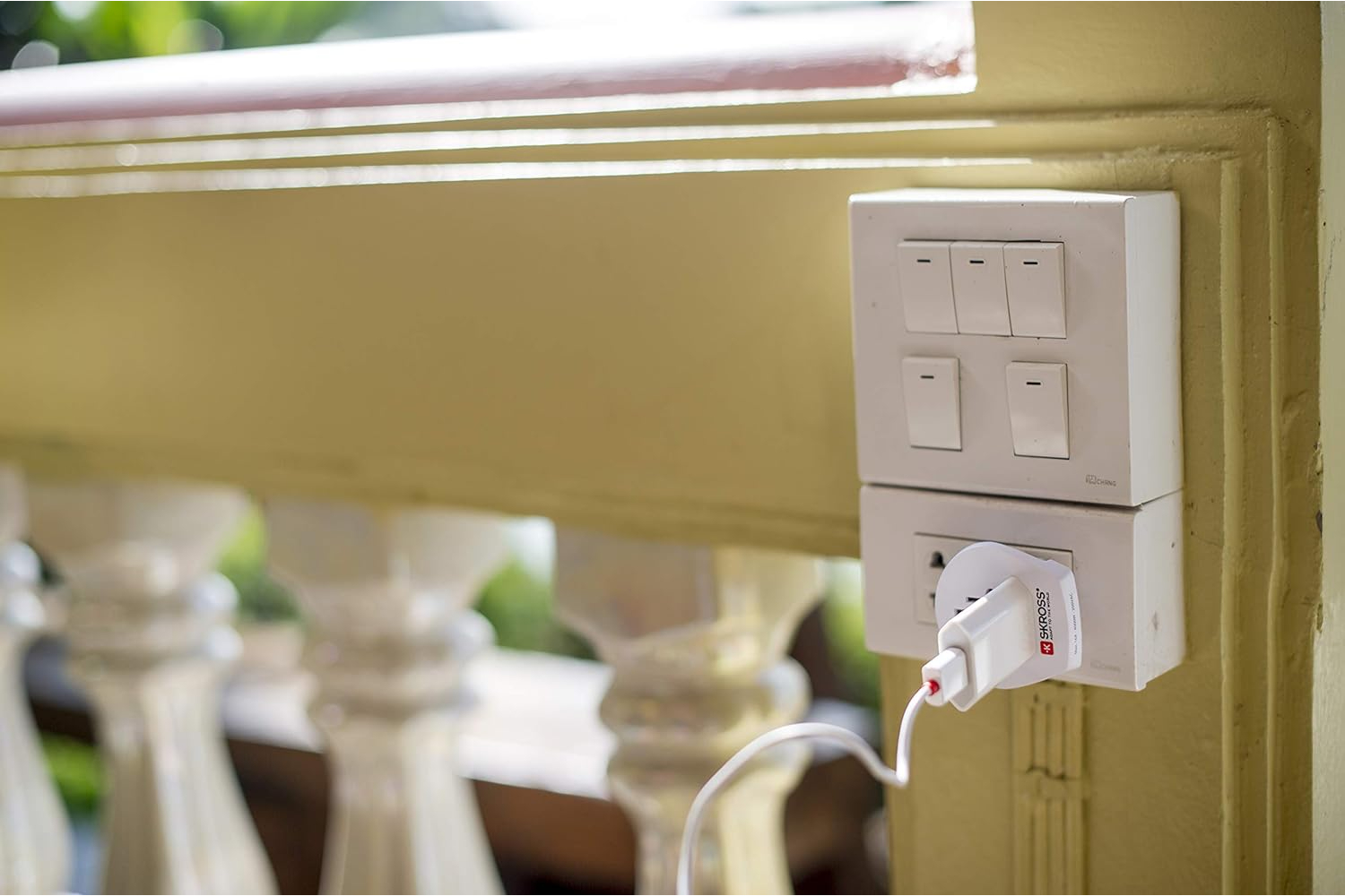 Skross World to Europe Travel Adapter | White